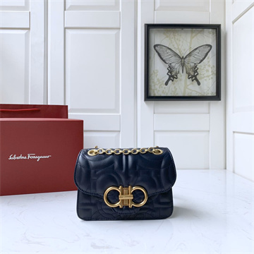 salvatore ferragamo quilted gancini leather chain shoulder bag #21h153